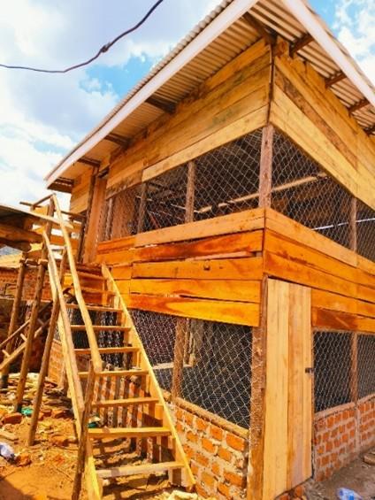 A modern poultry house constructed by the Kasangala United Women’s Association.