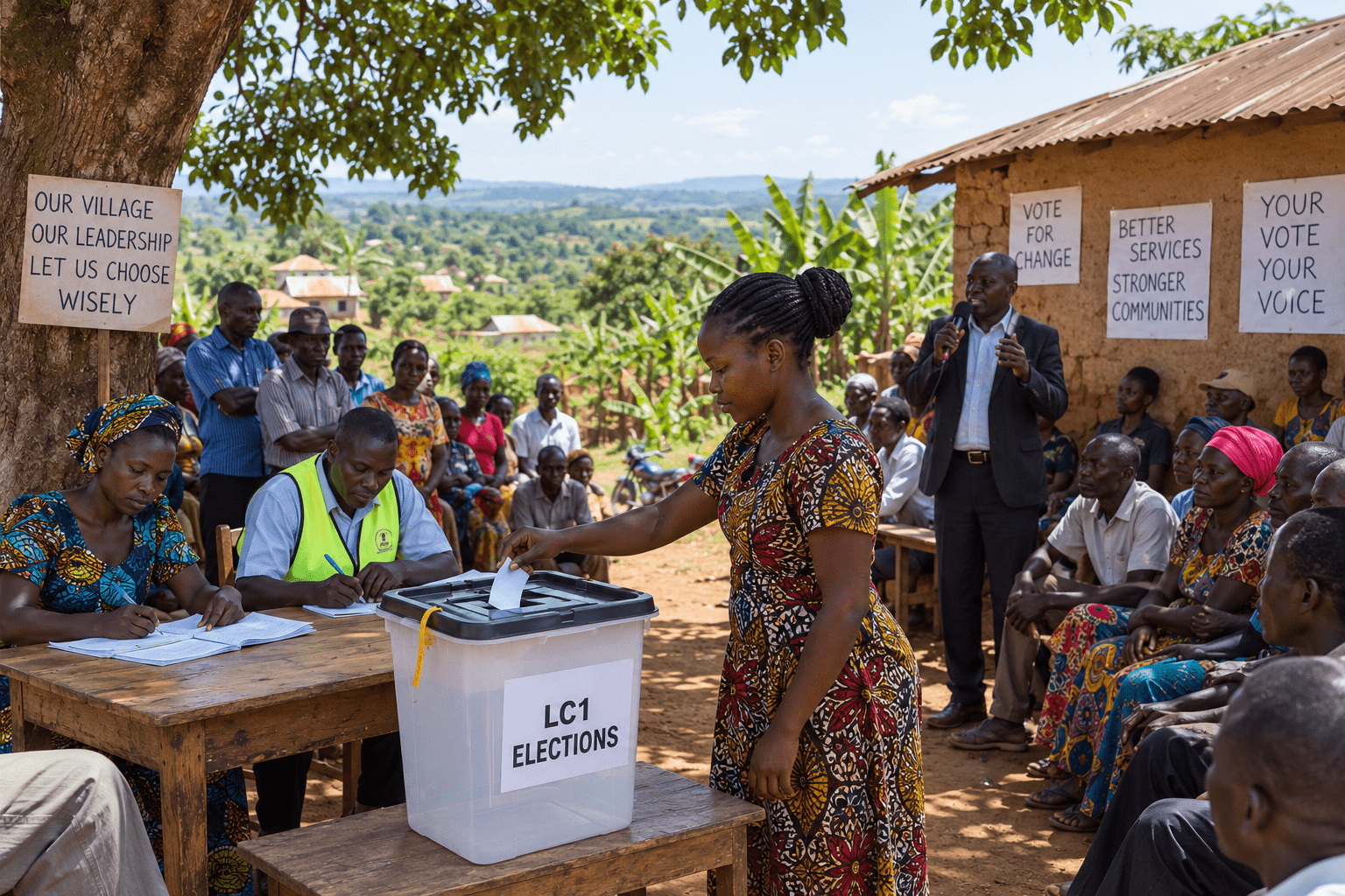image of woman submitting her vote